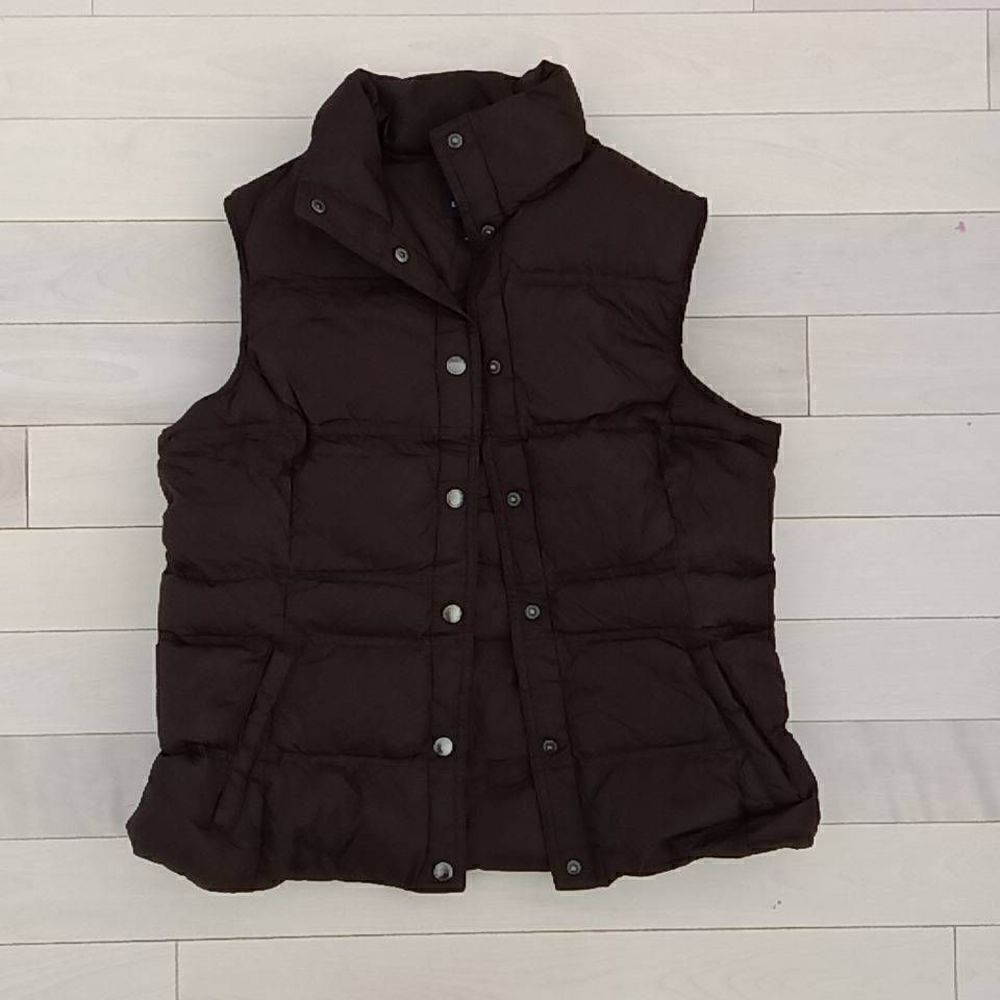 Lands'End Women's Quilted Puffer Vest Chocolate Brown Small